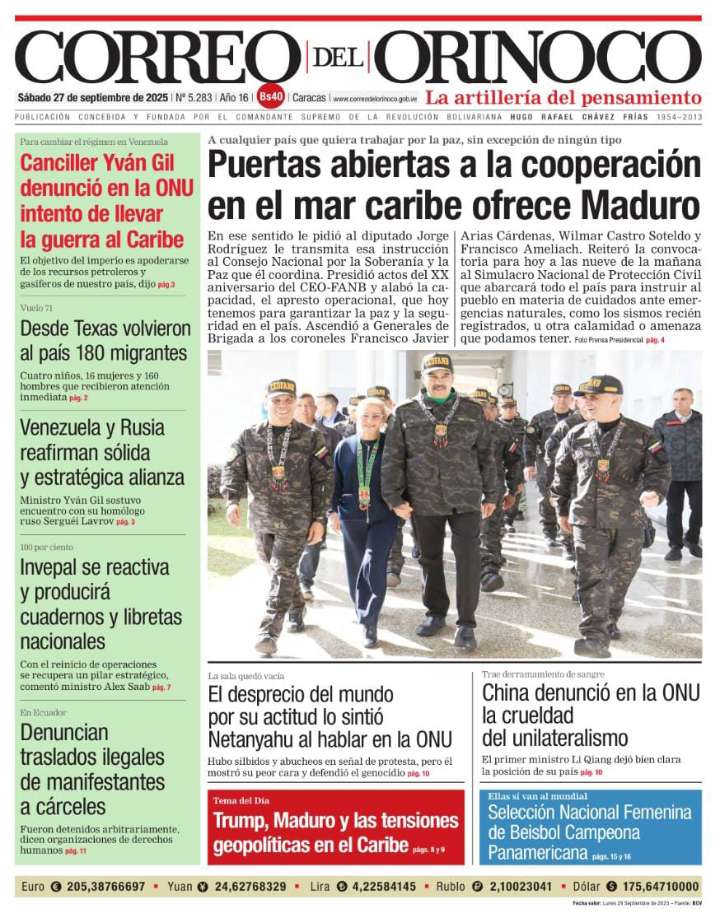Edición Impresa Correo del Orinoco N° 5.283