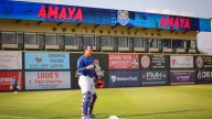 Miguel Amaya celebrates Cubs going to postseason while in Iowa