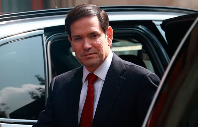 Arriba Marco Rubio a Palacio Nacional para reunión con Sheinbaum sobre seguridad