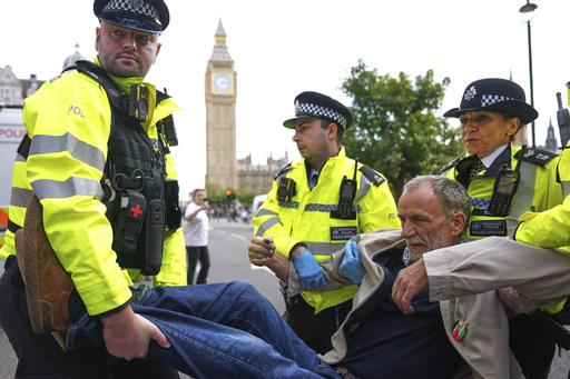 Police detain London demonstrators supporting banned group Palestine Action