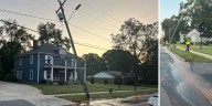 Water main pushes utility pole out of ground in York County: See photos here