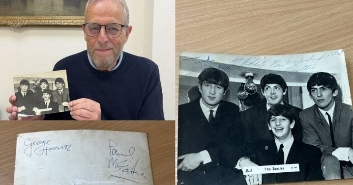 Beatles photo signed by band after being ordered to stop playing before Midlands gig up for auction