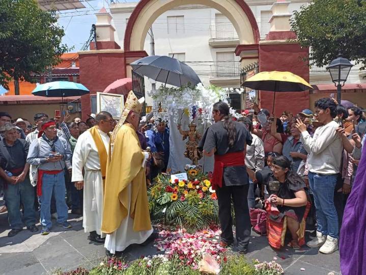 CUATRO SAN MIGUELES SE  ENCUENTRAN LUEGO DE 500 AÑOS DE DISTANCIA EN TEXCOCO UNIENDO A PUEBLOS DEL ACOLHUACÁN
