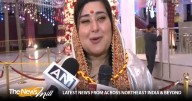 BJP MP Bansuri Swaraj offers prayers at Jhandewalan Temple on fifth day of Navratri