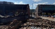 Partial building collapsed at old Sportsbarn site Thursday