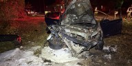1 injured after fiery crash in Cass County