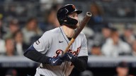 Tigers' Meadows sparks nine-run inning to blast Bronx Bombers, 12