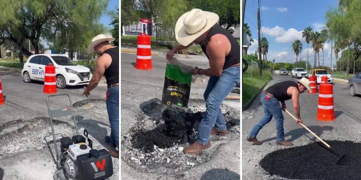 El Potro, el influencer que rellena baches en Nuevo León, recibe invitación a la CDMX: “Te necesitamos, es urgente”