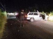Choque frontal en Conkal deja dos lesionados: un prensado en vehículo