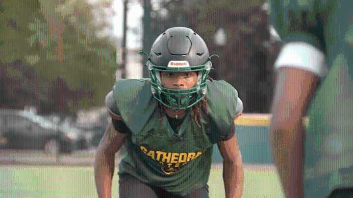 Hometown MVP Cathedral High School wide receiver Ta’Qaire Bell