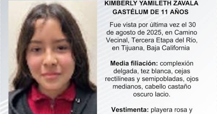 Se busca a Kimberly Yamileth Zavala Gastélum de 11 años