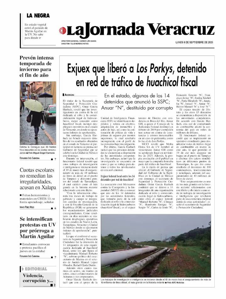 Contraportada del 8 de septiembre de 2025