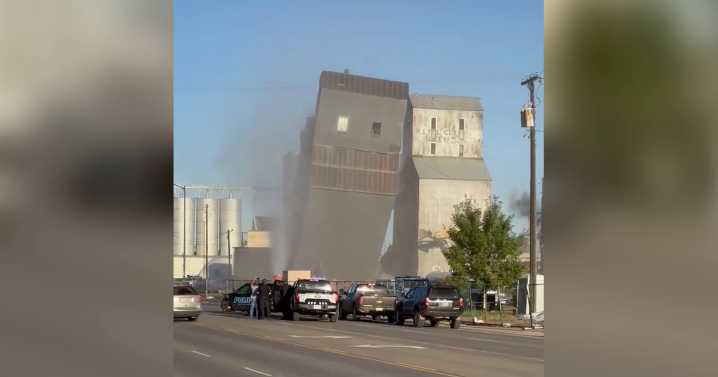 Grain elevator comes down in Havre (video)