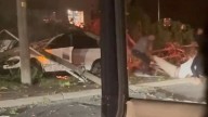 Incredible moment football player Larry Pickett Jr hauls driver out of car before vehicle explodes in fireball
