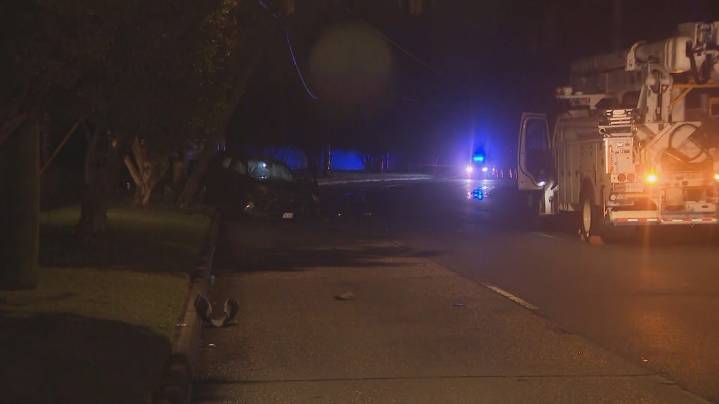 Crash brings down power poles on Granby Street in Norfolk