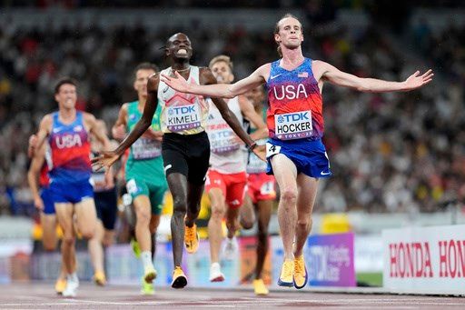 Cole Hocker gets to race and gets his gold in worlds 5,000 meters