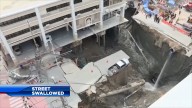 Massive sinkhole swallows up a street in Thailand; no injuries reported