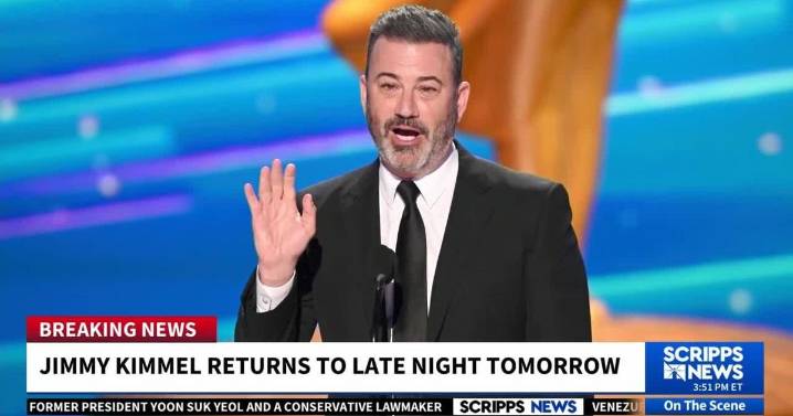 Jimmy Kimmel’s late-night show to return Tuesday after suspension over Charlie Kirk remarks