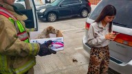 Bomberos rescatan a un perrito atrapado en una alcantarilla; le buscarán un hogar en Reynosa