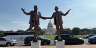 Statue of Trump, Epstein titled ‘Best Friends Forever’ appears on National Mall