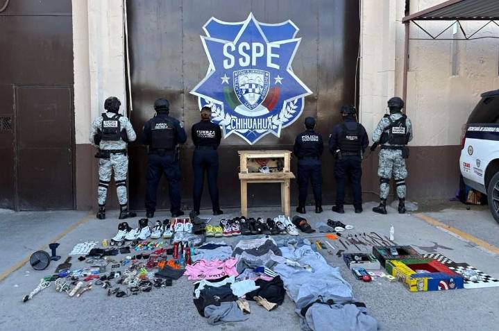 Encuentran puntas y máquina de carpintería en cateo a Cereso 3