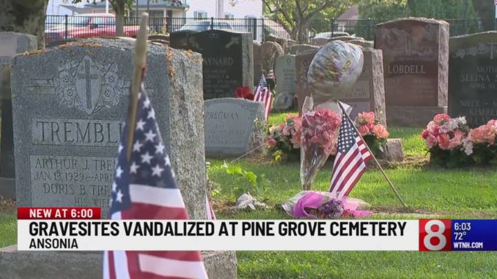 Dozens of tombstones vandalized in Ansonia