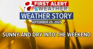 Forecast: Abundant sunshine and dry conditions this weekend, increased cloud cover next week