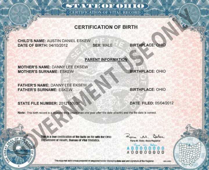 Ohio Birth Certificates Get New Look Adding More Space for Longer...