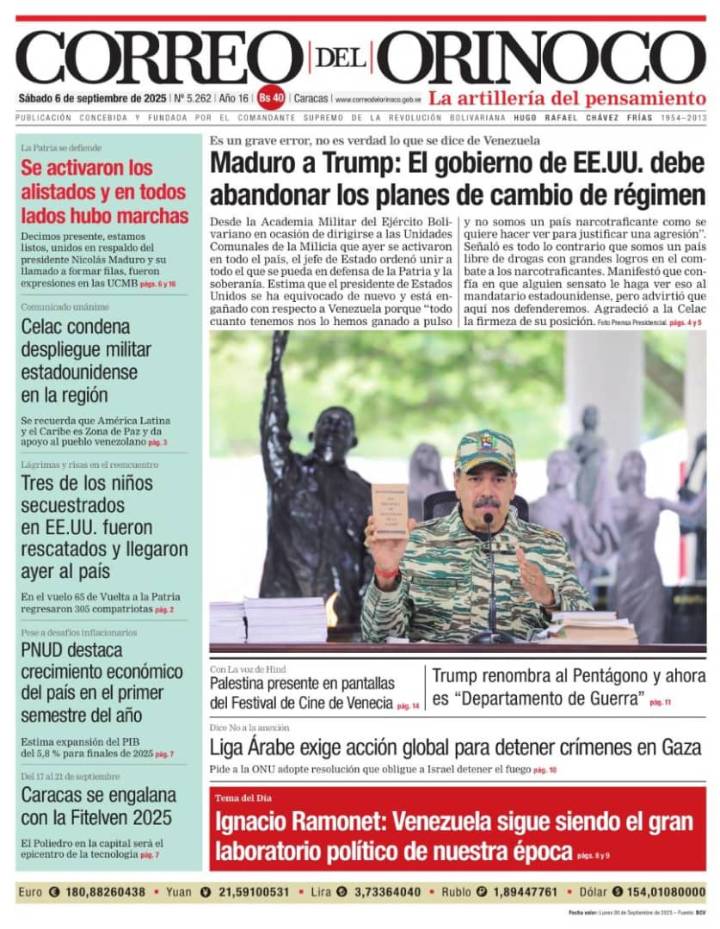 Edición Impresa Correo del Orinoco N° 5.262