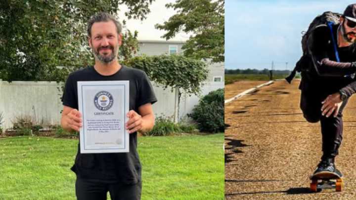 Hombre consiguió un récord Guinness por atravesar Estados Unidos en 57 días usando una patineta