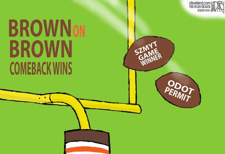 Browns ODOT permit, Packers wins: Darcy cartoon