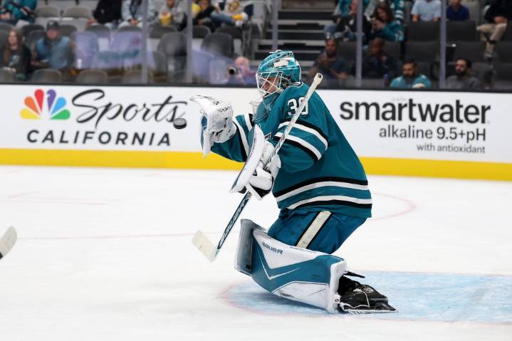 Sharks’ Askarov kept busy by Golden Knights in his first preseason game