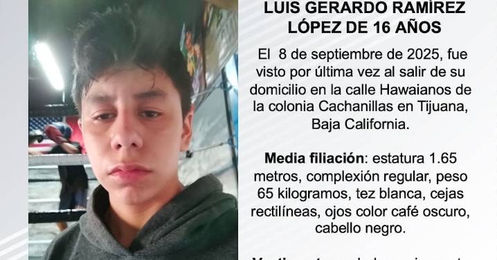 Se busca a Luis Gerardo Ramírez López de 16 años