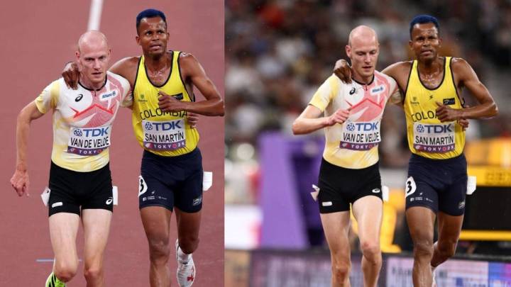 Esta es la historia de Carlos Sanmartín, el colombiano que fue ayudado por un oponente a cruzar la meta en Mundial de Atletismo