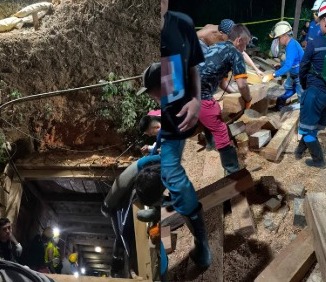 Mineros en Antioquia atrapados tras deslizamiento en la mina La Reliquia