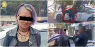 Mujer patea a policía de la CDMX mientras lo graba
