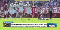 Irish defense shows improvement in big win against Arkansas