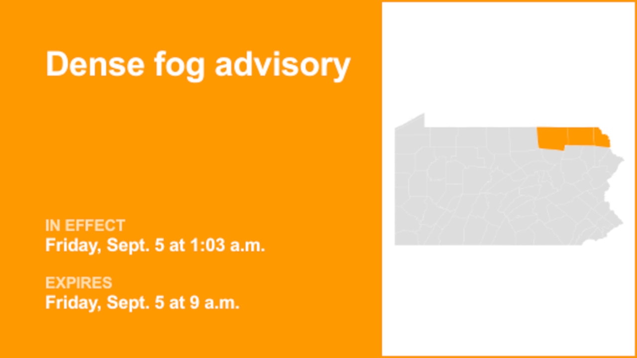 Dense fog advisory for Northeast Pa. until Friday morning