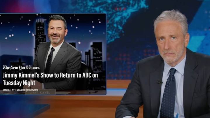 Jon Stewart Celebrates Return of Jimmy Kimmel After ABC Suspension