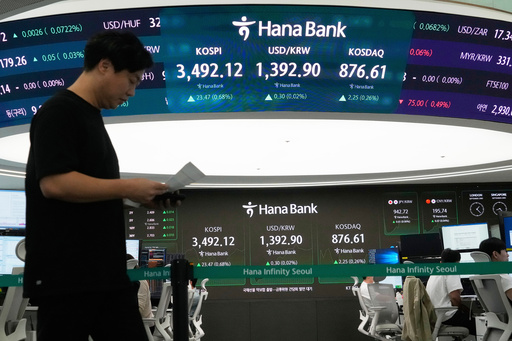 Asian shares trade mixed after US stocks set more records