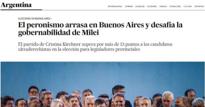 Del “peronismo arrasó” a “duro golpe para Milei”: así reflejaron los medios del mundo la derrota de LLA