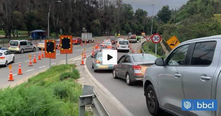 Gran congestión generan trabajos en bajada Santos Ossa en Valparaíso