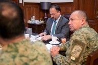Participan autoridades en sesión de la Mesa de Seguridad, en Palacio de Gobierno