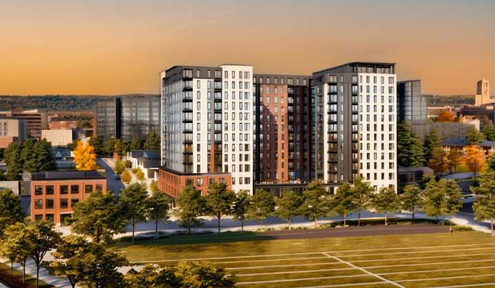 See vision for high-rise overlooking University of Michigan marching band field