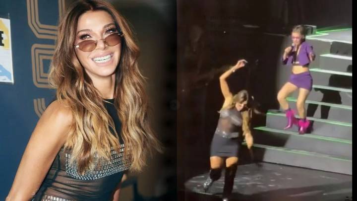 Catherine Fulop sufre aparatosa caída en show de Erreway
