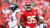 Chris Jones' furious reaction to Eagles running 'same play 7 times' against Kansas City Chiefs heard on sideline mic