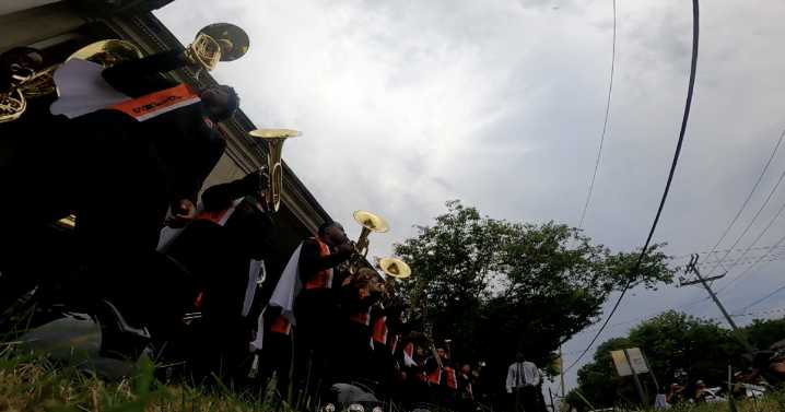 Stratford STEM Magnet School band surprises East Nashville with impromptu traffic corner concert