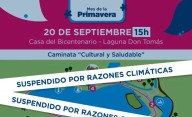 Por el mal clima, suspendieron actividades por el Mes de la primavera