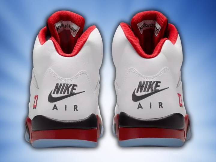 Dick's Sporting Goods just debuted the new Air Jordan 5 Retro basketball shoe in Fire Red with a 'Black Tongue'