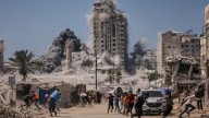 Mushtaha Tower: Israel levels Gaza high-rise tower near Palestinian civilian encampment